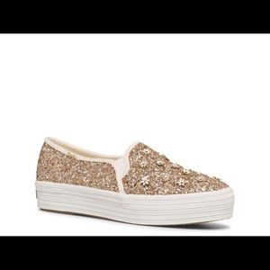 KEDS X KATE SPADE NEW YORK SPARKLE TRIPLE DECKER SLIP-ON SNEAKER -WOMEN'S Size 6